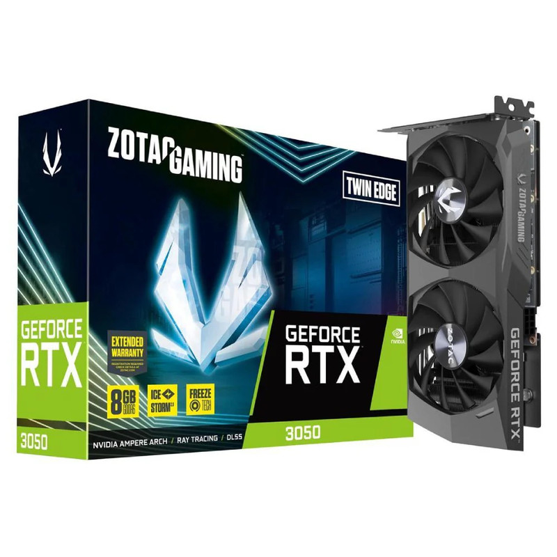 Zotac Gaming GeForce RTX 3050 Twin Edge 8GB GDDR6 Graphics Card ZT-A30500E-10M - كرت الشاشة